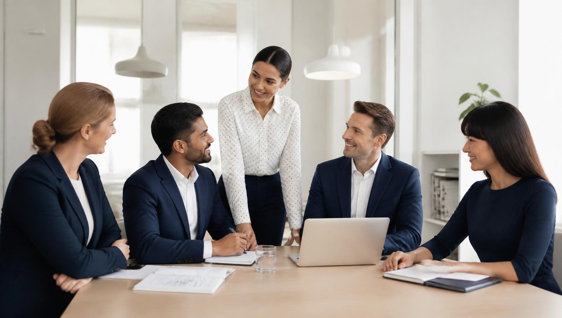 Professionellt team i modern kontorsmiljö